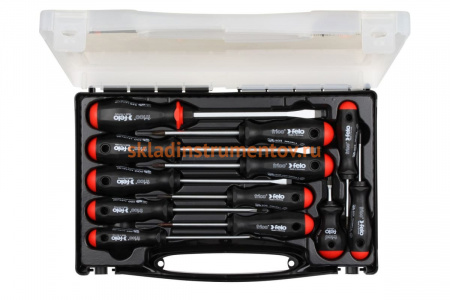 Набор отверток SL/PZ/PH и ударная отвертка SL в кейсе, 12 шт Felo 50011216