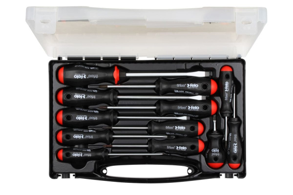 Набор отверток SL/PZ/PH и ударная отвертка SL в кейсе, 12 шт Felo 50011216