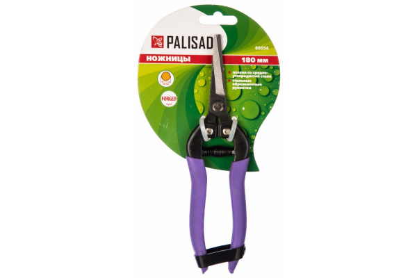Цветочный секатор 180 мм, пружина спирал.типа, тефлон.покр, прямые режущие губки PALISAD 60554