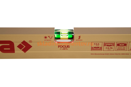 Алюминиевый уровень AZ 60, L=60 см, 2 глазка SOLA 01160801