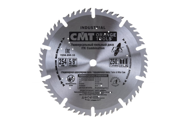 Диск пильный 254х2,5/1,8х15,87 Z=50 1FTG+4/20°ATB CMT Y256.050.10
