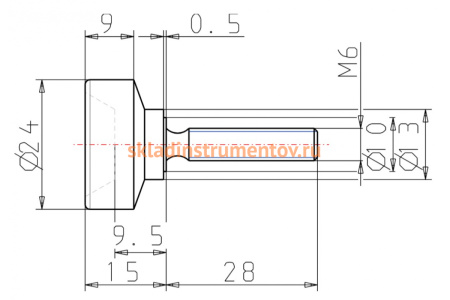Ручка с накаткой KIPP K0141.06X28