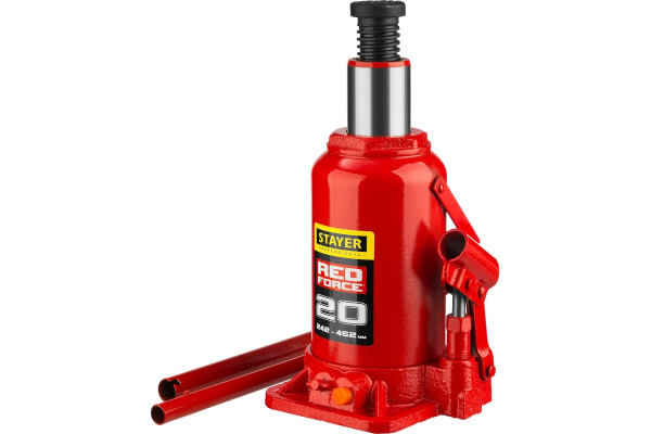 Гидравлический бутылочный домкрат STAYER Red Force, 20т 43160-20_z01