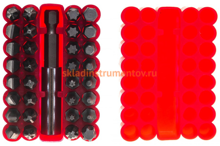 Набор бит Зубр Мастер с магнитным адаптером хромомолибденовая сталь 33 предмета 26045-H33