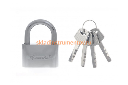 Навесной замок MATRIX хромированное покрытие 70 мм 91803