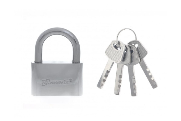 Навесной замок MATRIX хромированное покрытие 70 мм 91803