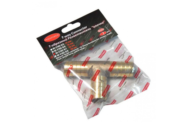 Разветвитель T-образный елочка 16 мм ROCKFORCE RF-E102-6/6