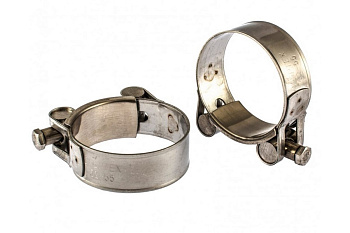 Металлические хомуты СИБРТЕХ, силовые, 52-55мм, ширина 22мм, шарнирный, W4, 2шт 475413