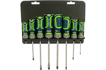 Набор отверток, CrV, 4-х компонентные рукоятки, 8 предметов СИБРТЕХ 13373