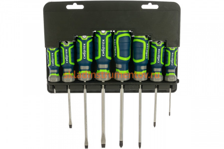 Набор отверток, CrV, 4-х компонентные рукоятки, 8 предметов СИБРТЕХ 13373