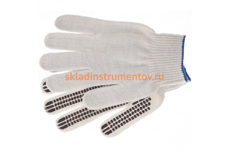 Трикотажные перчатки СИБРТЕХ, рисунок ПВХ гель, Протектор, оверлок, 67778