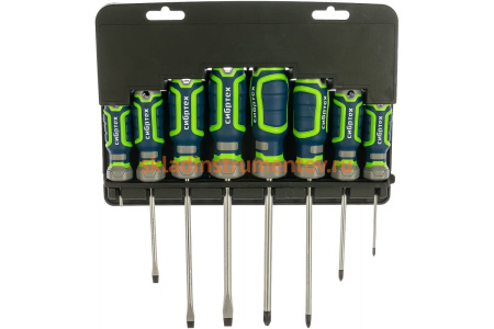 Набор отверток, CrV, 4-х компонентные рукоятки, 8 предметов СИБРТЕХ 13373