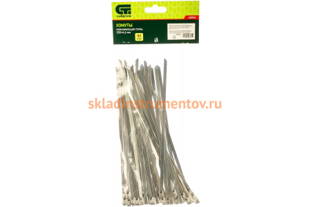 Хомуты СИБРТЕХ, 200 х 4,6 мм, нержавеющая сталь, 50 шт 45594