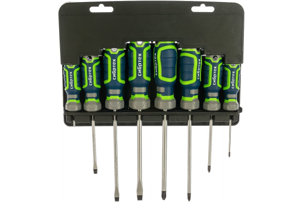 Набор отверток, CrV, 4-х компонентные рукоятки, 8 предметов СИБРТЕХ 13373