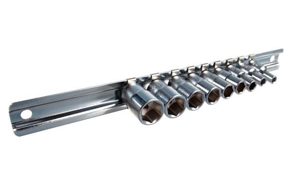 Комплект 6-ти гранных торцевых головок (4-12 мм; 1/4") 9 шт. Hans 2609M