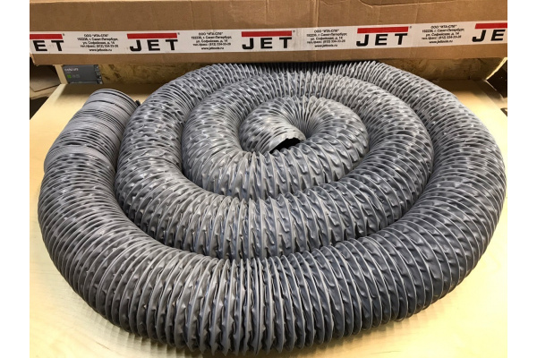 Серый универсальный шланг ПВХ длиной 10м, d 100мм, стенка 0,3мм JET PVP300.100.10