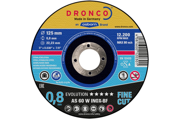 Диск отрезной по металлу Evolution AS 60 W BOX-25 (25 шт в жестяной коробке; 25x0.8x22.23 мм) DRONCO 6900843100