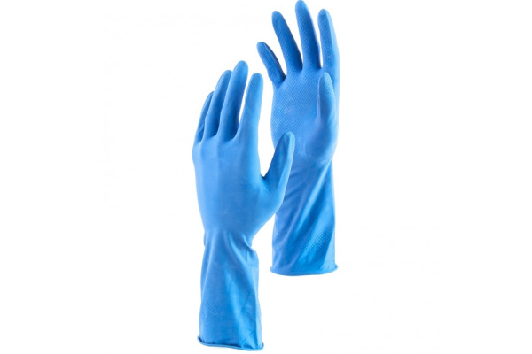Хозяйственные латексные перчатки СИБРТЕХ, c двойным хлопковым напылением, размер M, 67951