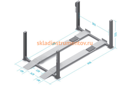 Электрогидравлический четырехстоечный подъемник без траверсы 4.5т NORDBERG 4445 380V