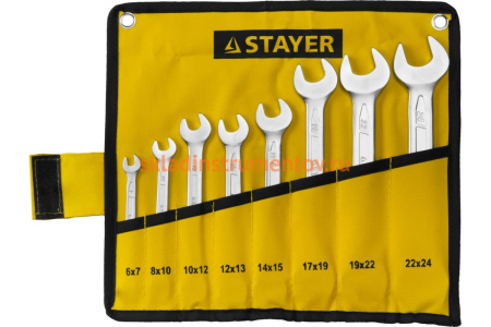 Набор гаечных рожковых ключей 6-24мм, 8шт STAYER PROFI 27035-H8