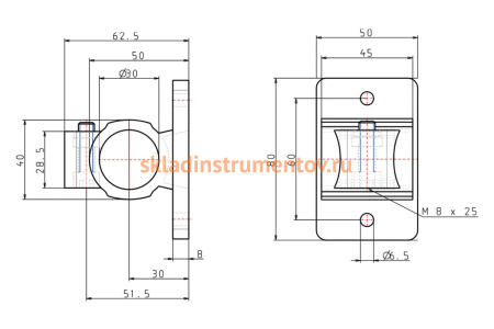 Зажим опор KIPP фланцевый K0479.30