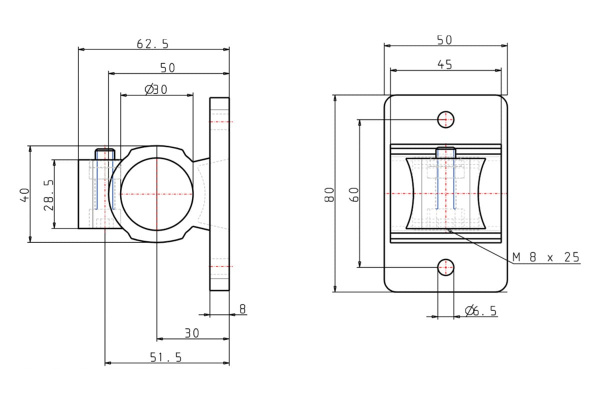 Зажим опор KIPP фланцевый K0479.30