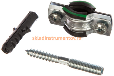 Сантехнический хомут для труб СИБРТЕХ 16-20, резиновый уплотнитель 48163