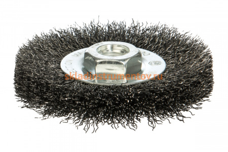 Щетка дисковая цилиндрическая с гофрированной стальной проволокой Мастер 071 (100 мм; М14) Профоснастка 20107001