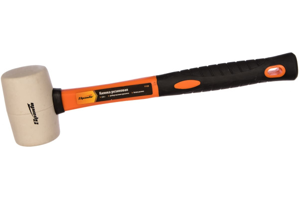 Резиновая киянка SPARTA 225 г, белая резина, фиберглассовая рукоятка 11128