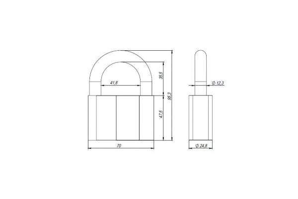 Навесной замок AJAX PD-40-80, фин. 3 кл., коробка 42573