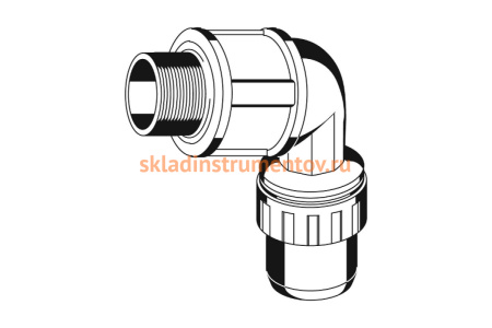 Муфта соединительная угловая "ШиреФит" (20 мм; 3/4") для трубопровода Зубр 51465-20-3/4
