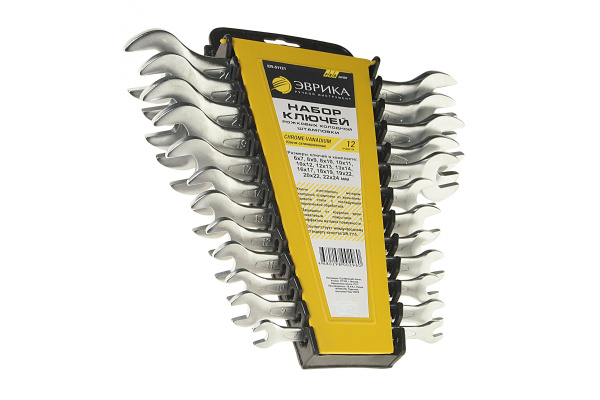 Набор рожковых ключей 6-24мм холдер 12 предметов ЭВРИКА ER-51121