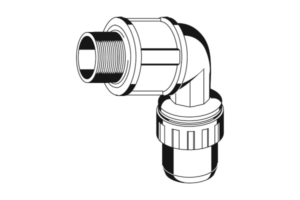 Муфта соединительная угловая "ШиреФит" (20 мм; 3/4") для трубопровода Зубр 51465-20-3/4