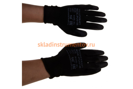 Защитные легкие бесшовные перчатки WIEDERKRAFT размер XL, пара WDK-PU01B/XL Защитные легкие бесшовные перчатки WIEDERKRAFT размер XL, пара WDK-PU01B/XL