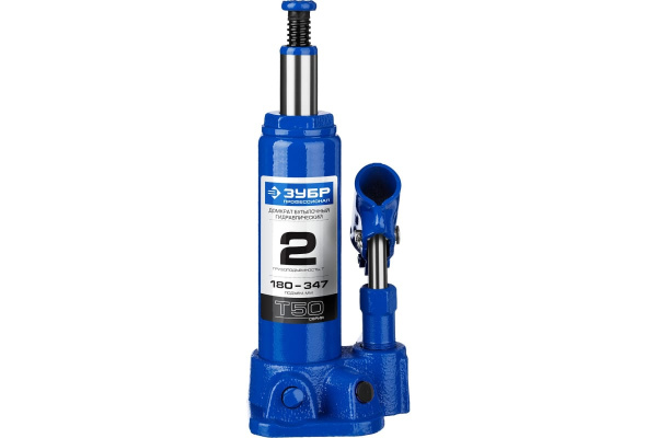 Гидравлический бутылочный домкрат 2т, 180-347мм, ЗУБР Профессионал T50 43060-2_z01