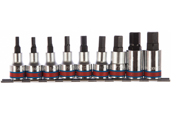 Набор торцевых насадок (9 шт; 1/2"; 3/16"-5/8"; HEX) KING TONY 4110SR10