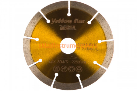 Диск алмазный сегментный YL по граниту 125D-1.6T-10W-22.2 MESSER 01-02-125