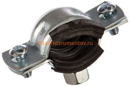 Трубный оцинкованный хомут с гайкой Зубр 1/2", 1 шт. 37850-20-24-1