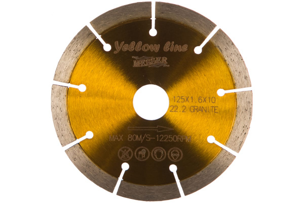 Диск алмазный сегментный YL по граниту 125D-1.6T-10W-22.2 MESSER 01-02-125