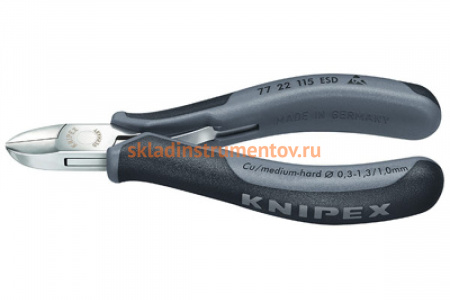 Бокорезы для электроники Knipex KN-7722115ESD
