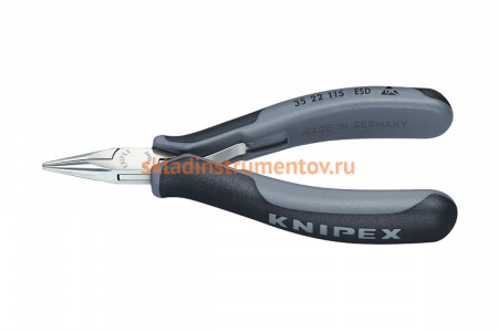 Антистатические захватные плоскогубцы для электроники KNIPEX KN-3522115ESDSB