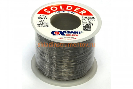 Припой (0.25 мм, 0.2 кг, Sn63/Pb37, FC5000, флюс безотм. RMA) ASAHI 00-00001432