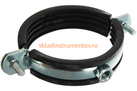 Трубный хомут с гайкой ЗУБР 2 1/2", 6шт, оцинкованный 37850-75-80