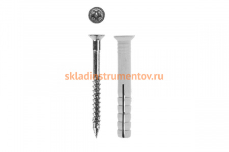 Полипропиленовый дюбель-гвоздь Зубр потайный бортик, 8x140мм, ТФ5, 50 штук 4-301345-08-140