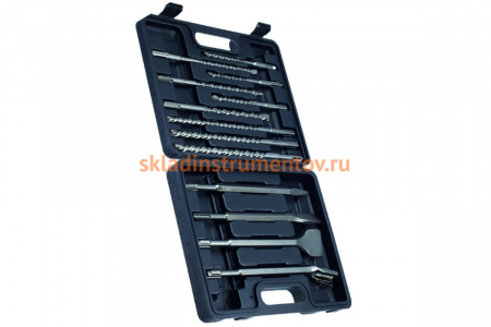 Набор буров по бетону в кейсе (2 режущие кромки, 13 предметов) Hardax 36-7-213