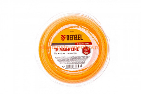 Леска для триммера овальная витая 2,0мм х 15м DENZEL 96136