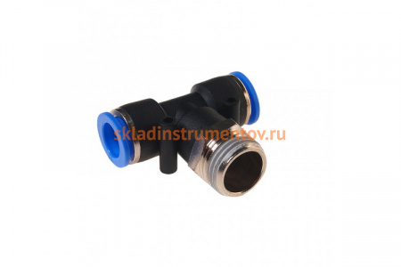 Фитинг Т-образный с наружной резьбой (12 мм; 1/2") для пластиковых трубок ROCKFORCE RF-SPB12-04