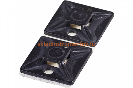 Самоклеющаяся площадка Haupa черная до 4.8 мм 28x28 мм клейкая основа 3M 100 шт. 262163