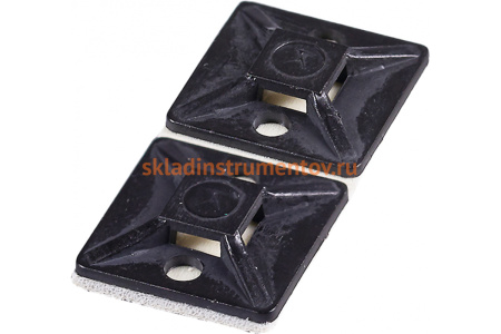 Самоклеющаяся площадка Haupa черная до 4.8 мм 28x28 мм клейкая основа 3M 100 шт. 262163