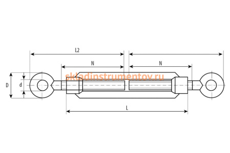 Талреп ЗУБР DIN 1480 кольцо-кольцо М8 1 шт кованая натяжная муфта оцинк. Проф. 304376-08 Талреп ЗУБР DIN 1480 кольцо-кольцо М8 1 шт кованая натяжная муфта оцинк. Проф. 304376-08